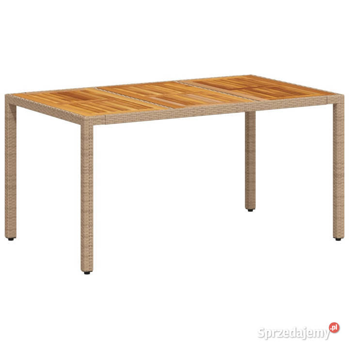 Stół ogrodowy beżowy 150x90x75 rattan PE i mazowieckie sprzedam