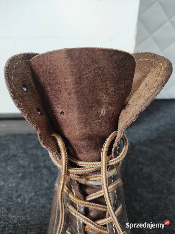 Skórzane buty wiązane brązowe wkładka 255 Lublin