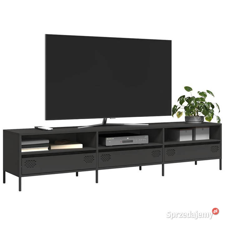 Szafka RTV czarna 202x39x435 stal walcowana na Warszawa