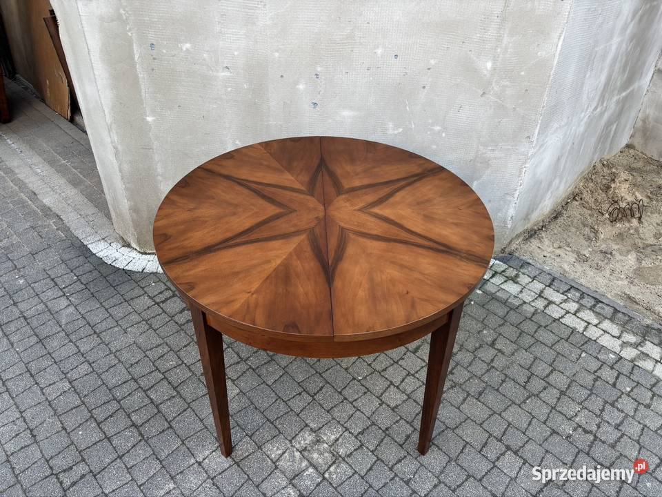 Stół Okrągły Orzech 100 Art Deco Antyk mazowieckie Warszawa