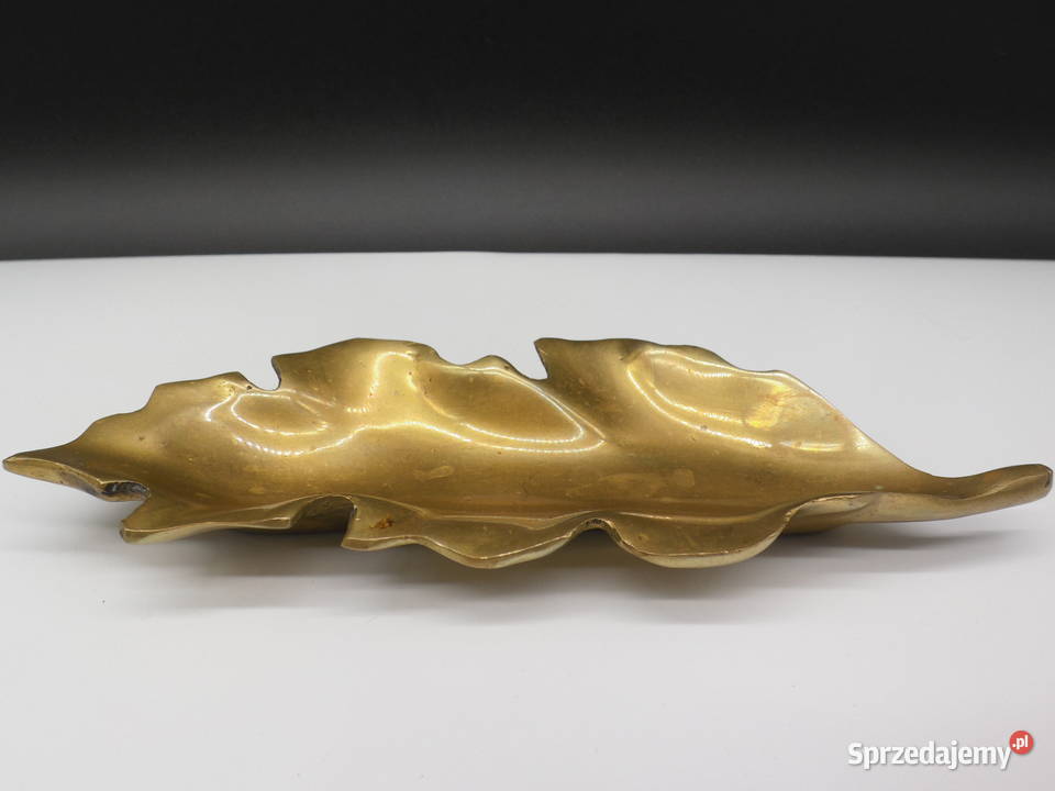Mosiężna patera w kształcie liścia wielkopolskie sprzedam
