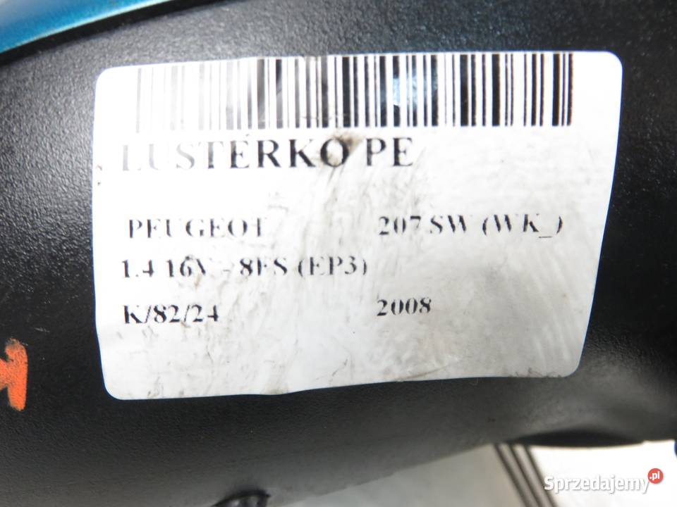 LUSTERKO PRAWE PEUGEOT 207 4 PIN KMU Lusterka zewnętrzne