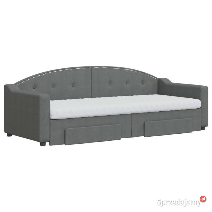 Sofa rozsuwana z szufladami ciemnoszara tkanina mazowieckie Warszawa