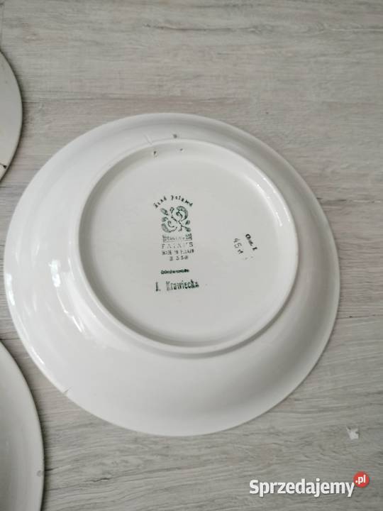 Talerze malowane ceramika Włocławek prl Dom i Ogród