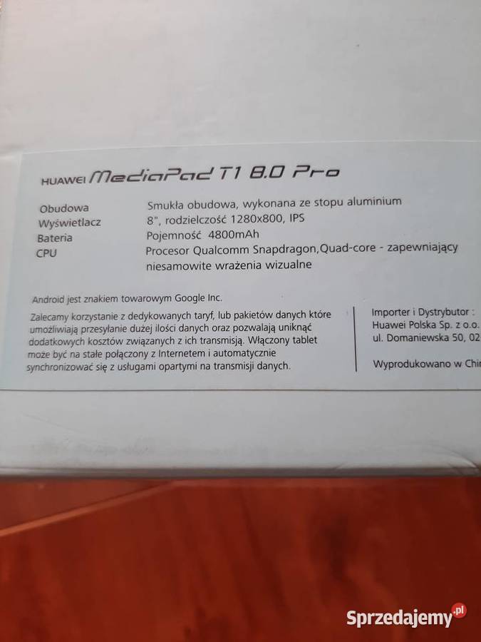 Huawei MediaPad T1 80 śląskie Hecznarowice sprzedam
