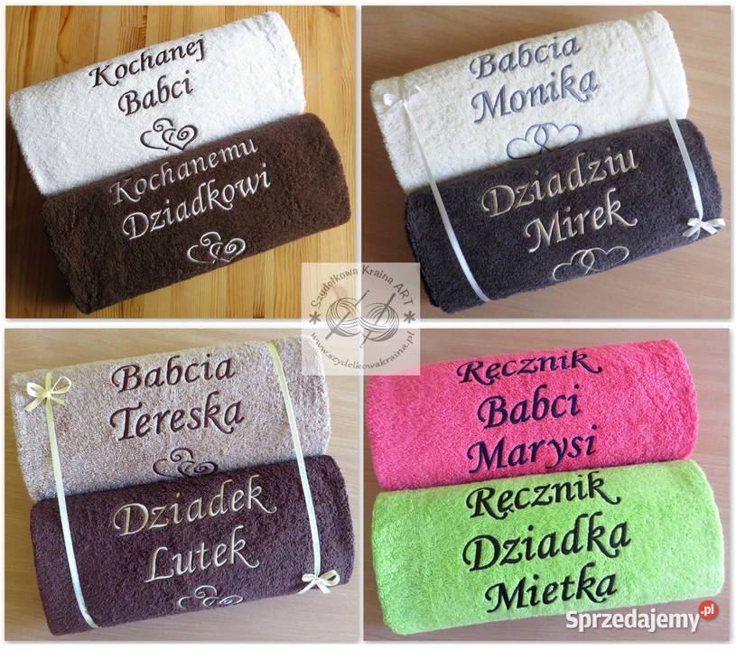 Ręczniki z TWOIM HAFTEM napisem 30x50 50x100 Toruń