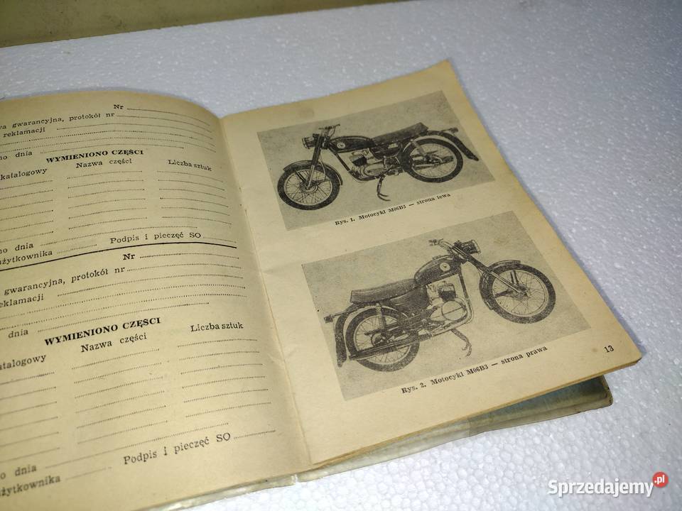 Książka Instrukcja obsługi motocykl WSK Oryginał Łańcut