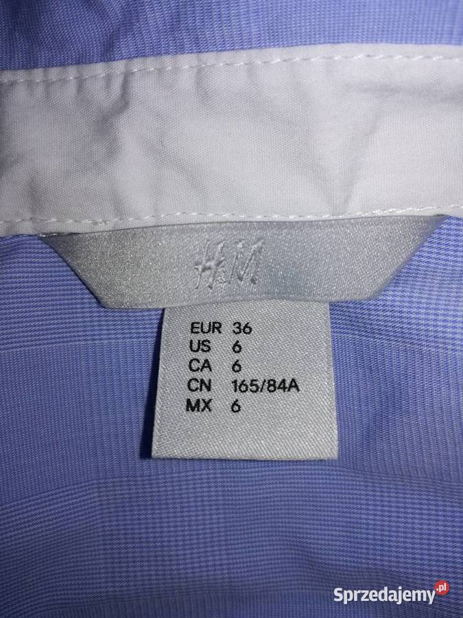 Błękitna koszula damska HM długi Warszawa