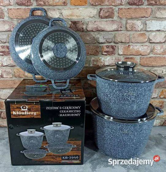 Zestaw 2 wok 2 garnki największe szare Szczecin