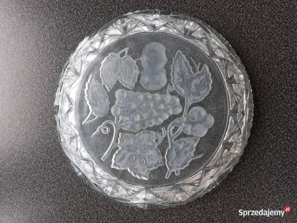 białe szkło talerz talerzyk owocowy wzór Gdańsk