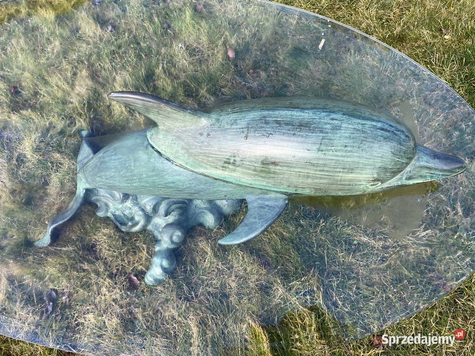 Ogromna ława stół z brązu szkło Rzezba Figura dolnośląskie Kłodzko