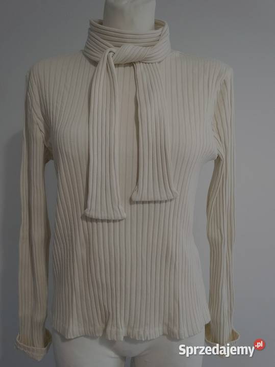 Bluzka Dzianinowa Prążkowana Modne Wiązanie Odzież damska