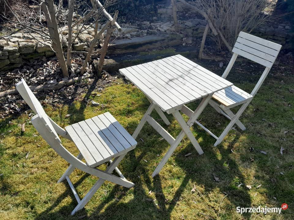 Stary zestaw ogrodowy uzywany stolik i dwa Dąbrowa Górnicza