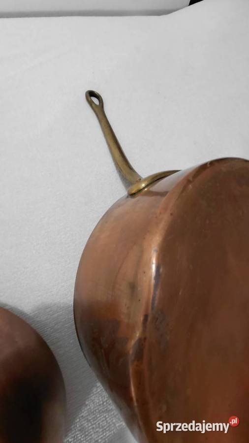 Zestaw siedmiu Francuskich rondli miedzianych Antyki, Sztuka, Kolekcje Krzykawa sprzedam