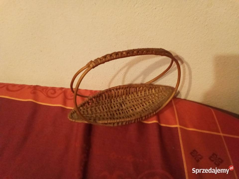 Koszyczek wiklinowy podłużny PRL mazowieckie Warszawa