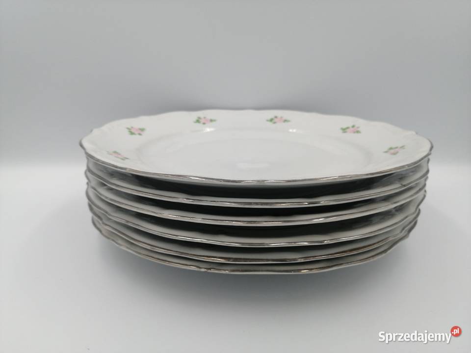 Talerze płytkie obiadowe WAŁBRZYCH porcelana z Borów