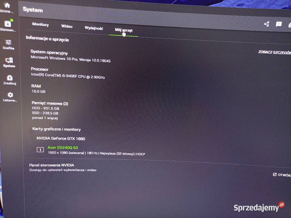 Komputer gamingowy GTX 1660 Wieluń sprzedam