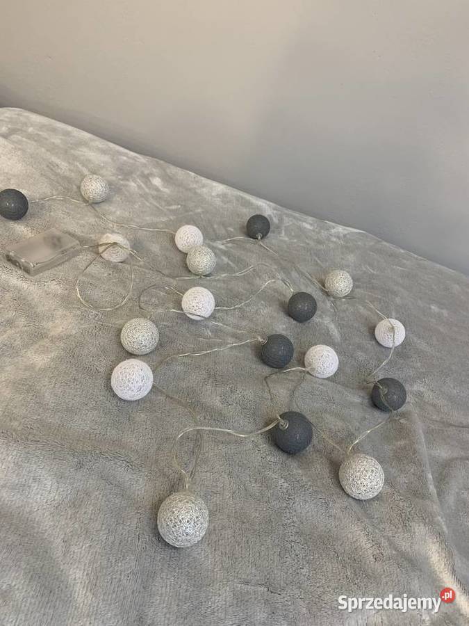 Cotton balls kule świecące srebrne szare białe Oświetlenie Wyposażenie wnętrz sprzedam