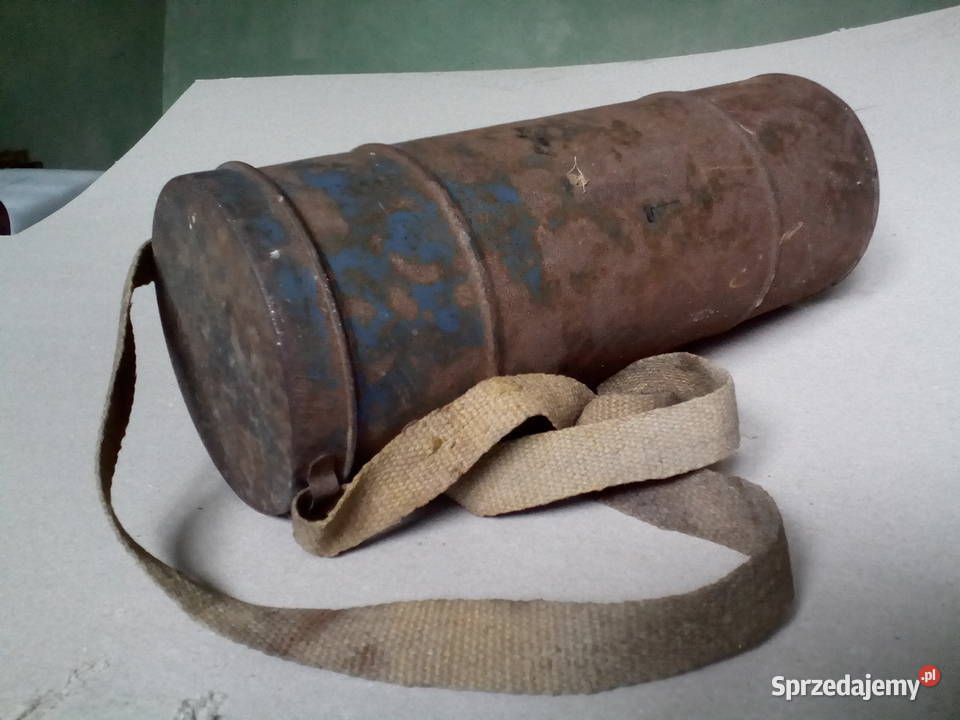 Maska przeciwgazowa 1938 1939 z puszką oryginał Pabianice