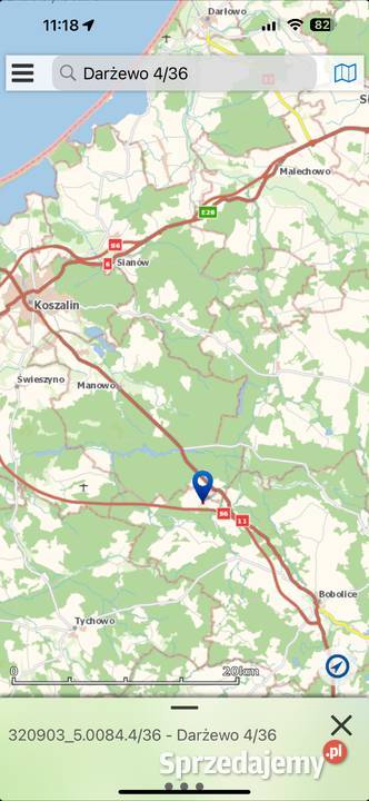 Działka budowlana drodze asfaltowej Darżewo