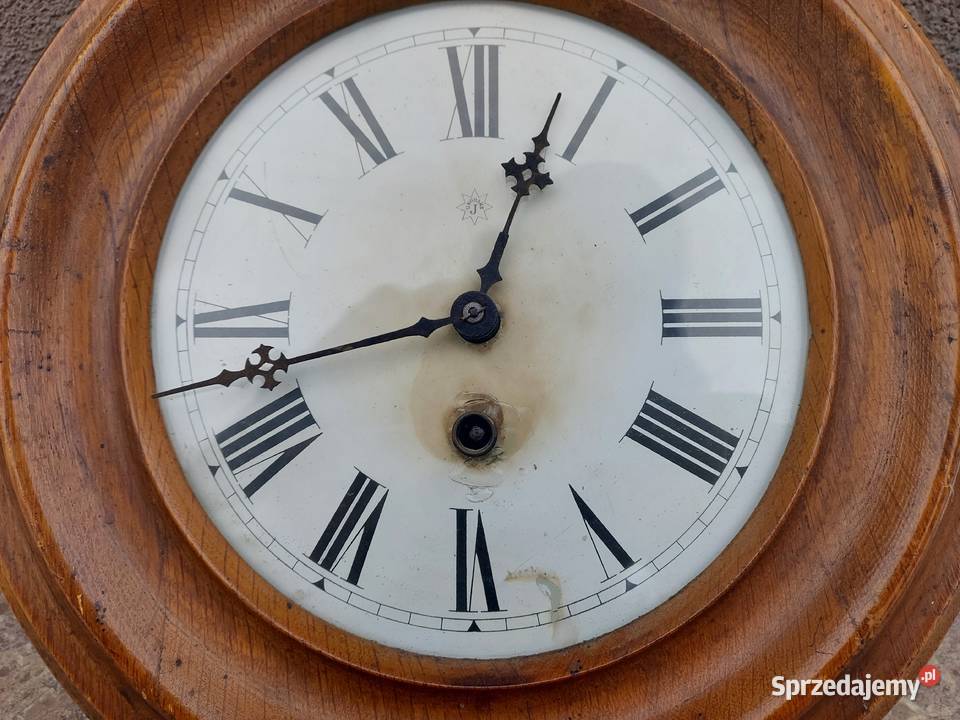 Stary okrągły zegar ścienny klubowy przedwojenny sprzedam