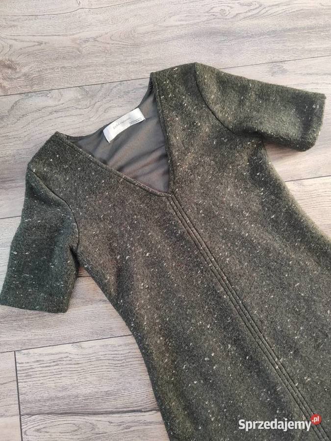 Zielona wełniana sukienka Zara Vintage y2k 36 38 zielony Jasło sprzedam