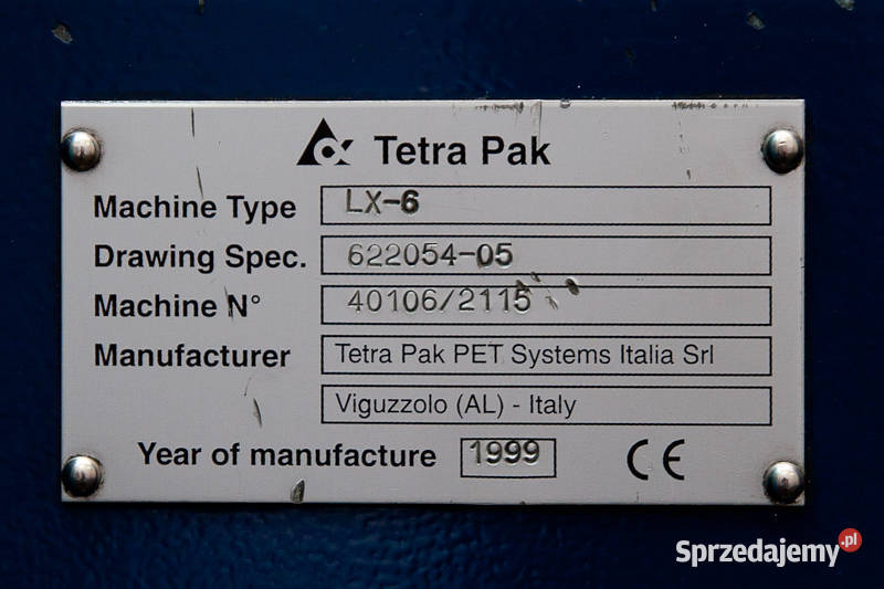 TETRAPAK LX6 maszyna do wydmuchiwania butelek Wschowa