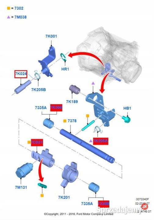 KOŁEK SKRZYNI BIEGÓW FORD C B