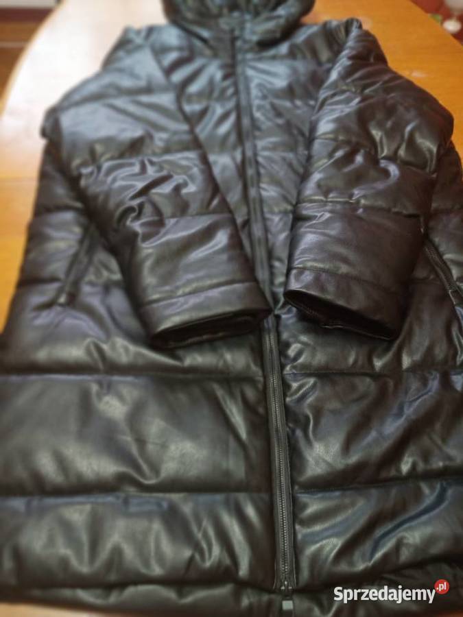 Płaszcz męski S Reserved eko skóra czarny design pomorskie Tczew