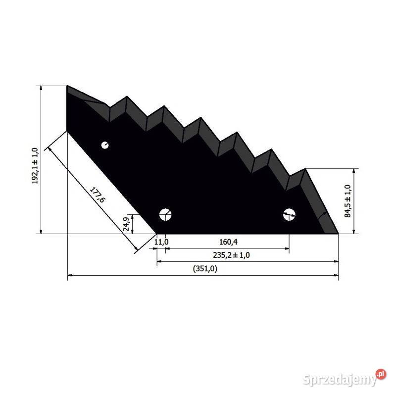 Nóż do paszowozu 351x8 mm Kongskilde mały