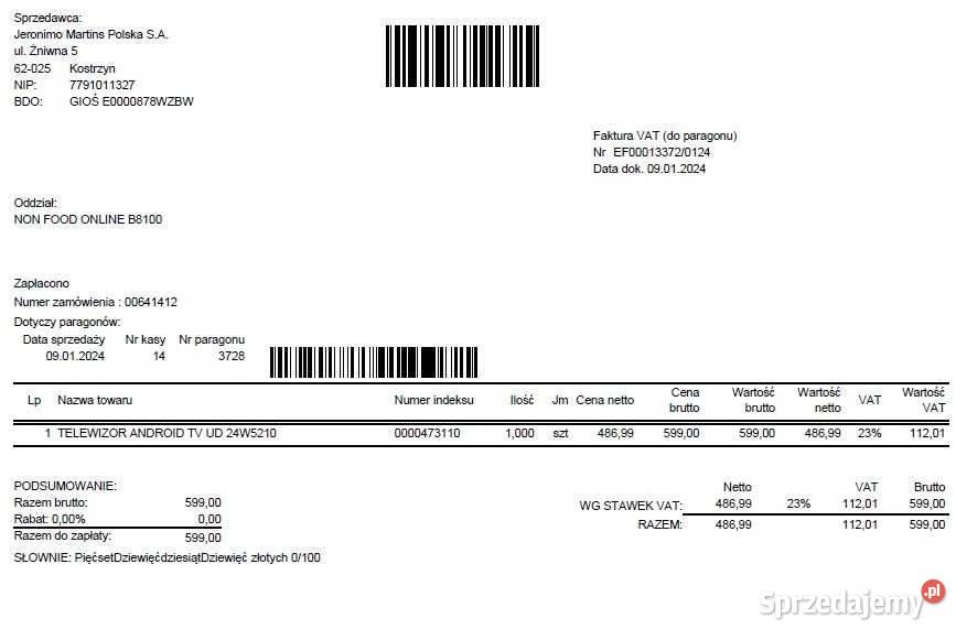 Sprzedam telewizor 24 cale Łódź