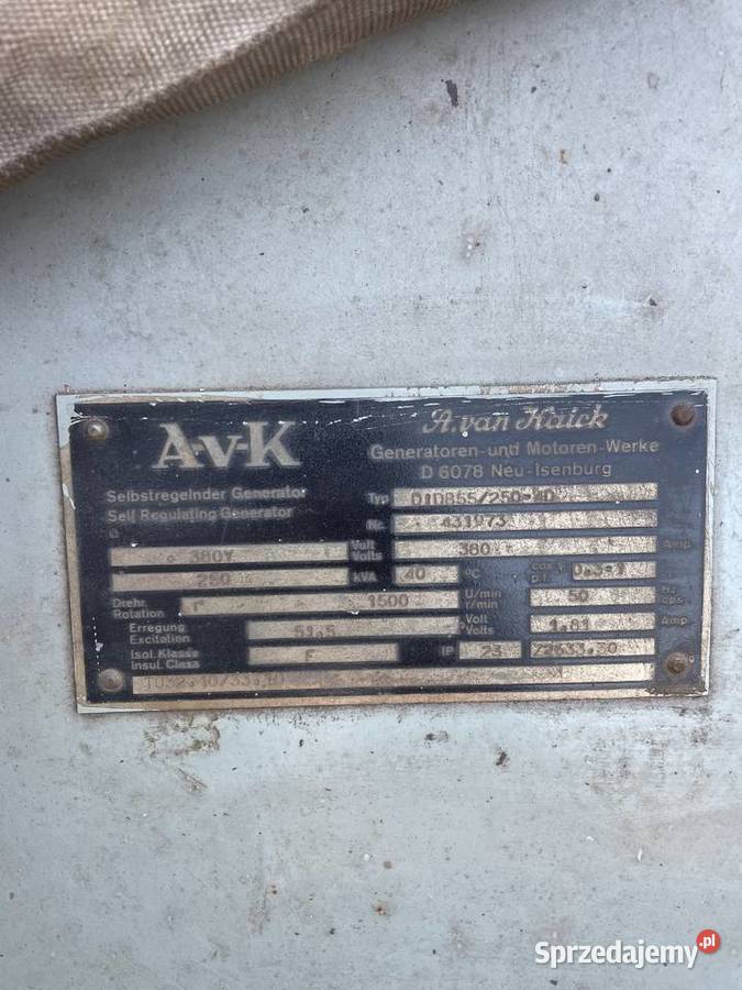 Agregat prądotwórczy 250 kva