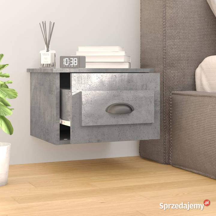 Wisząca szafka nocna szarość betonu 415x36x28 mazowieckie Warszawa