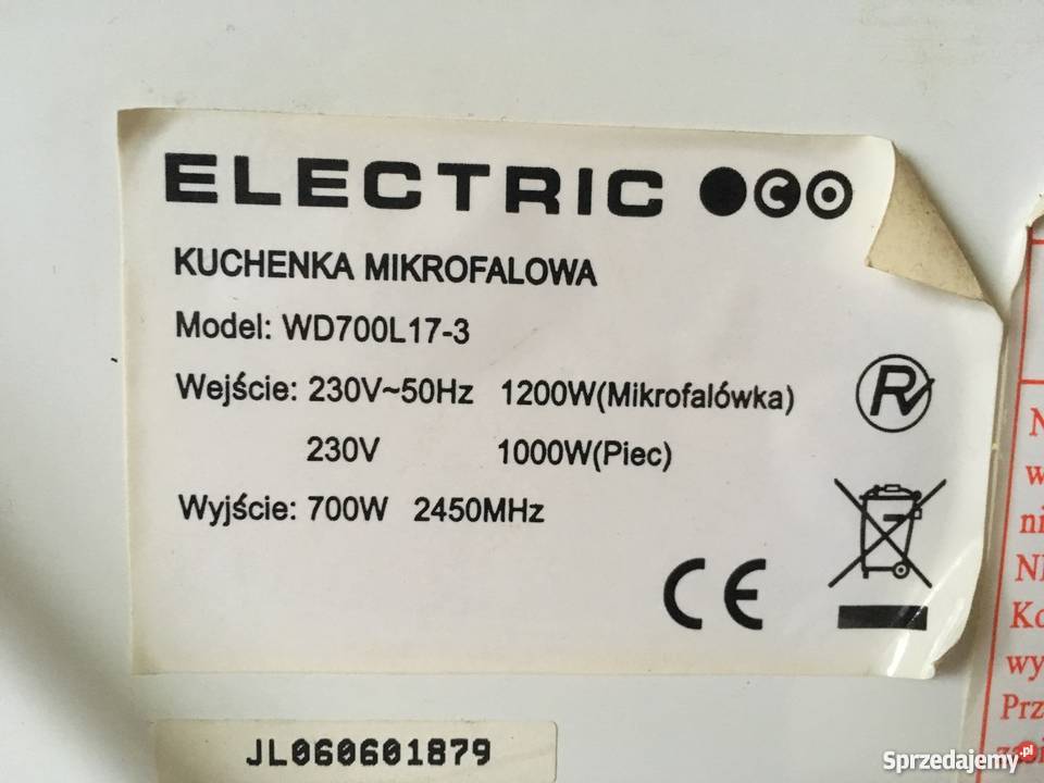 Mikrofala kuchenka mikrofalowa Electric stan Kuchenki mikrofalowe świętokrzyskie Ożarów