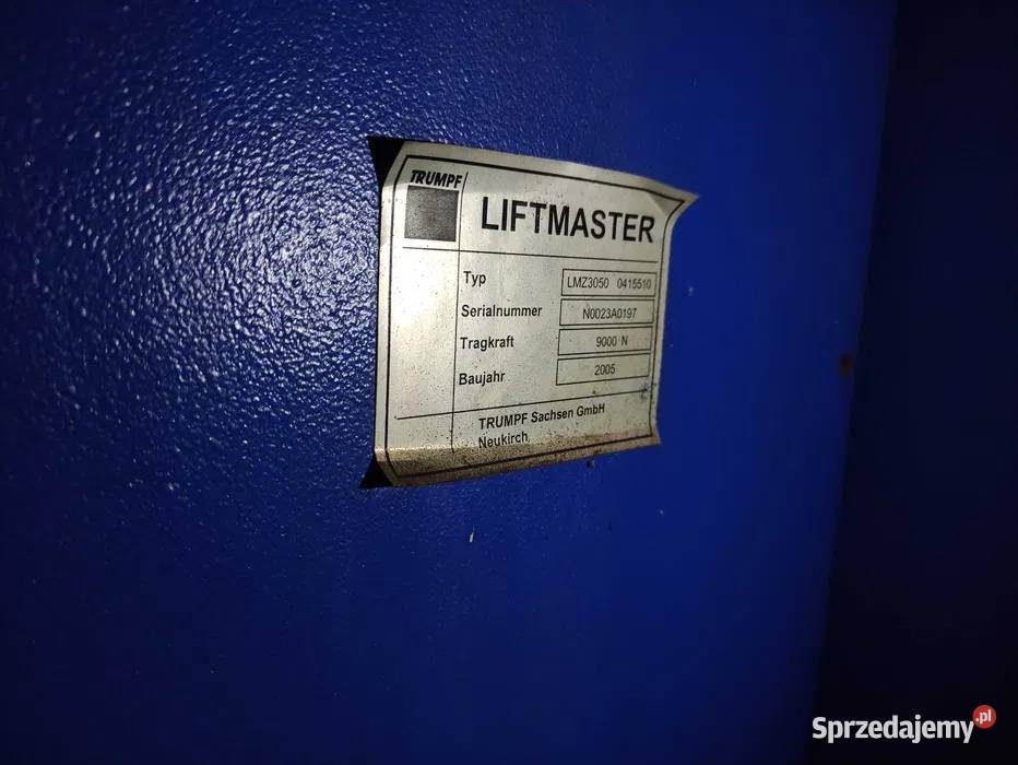 LiftMaster Trumpf podajnik blach wycinarka śląskie Częstochowa sprzedam