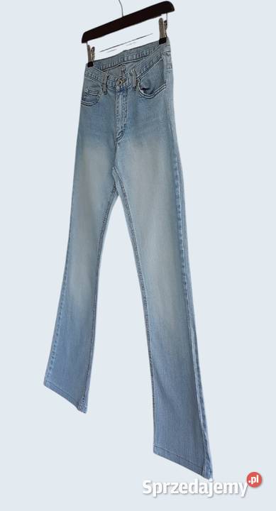 Damskie bawełniane spodnie niebieskie dzwony Chrzanów