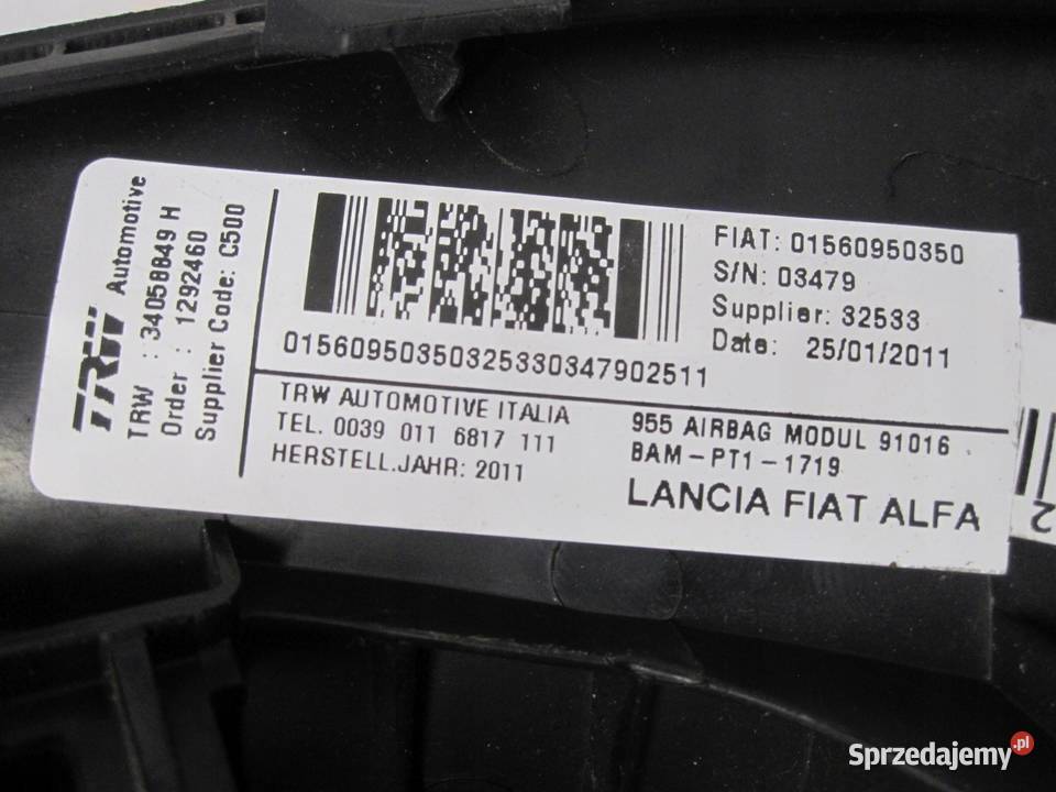 ALFA ROMEO MITO 11r AIRBAG poduszka kolanowa Poduszki powietrzne Kielce