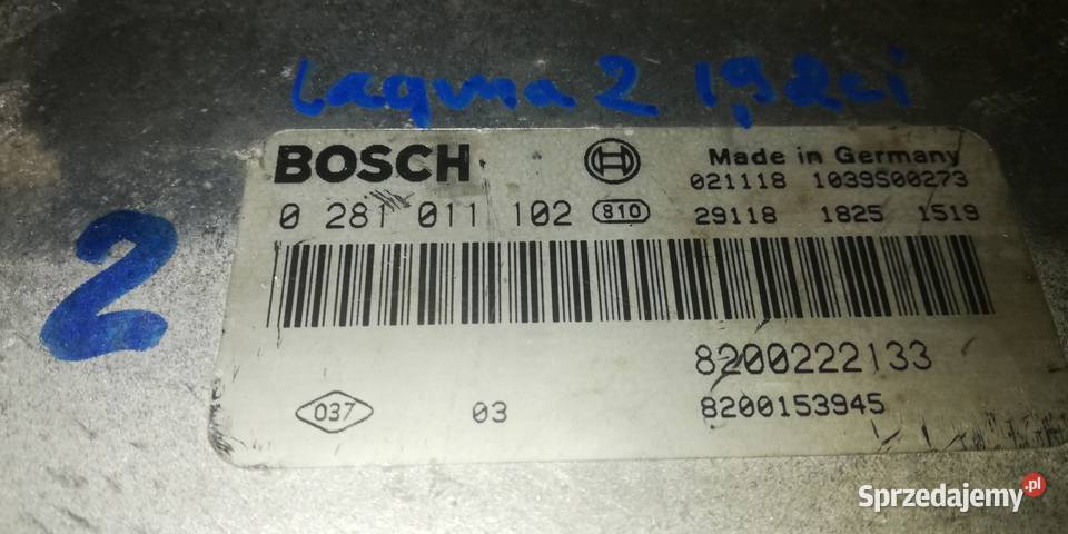 19dci komputer 8200222133 Renault Laguna 2 r0107 osobowe