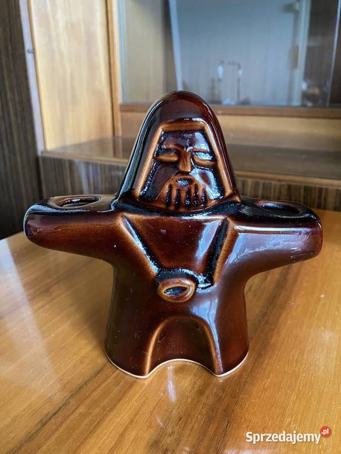 Świecznik porcelit dziad PRL retro podwójny Nisko
