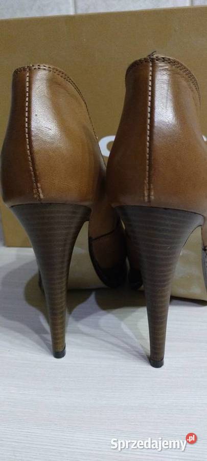 Buty do kostek na obcasie skóra naturalna WOJAS Lublin