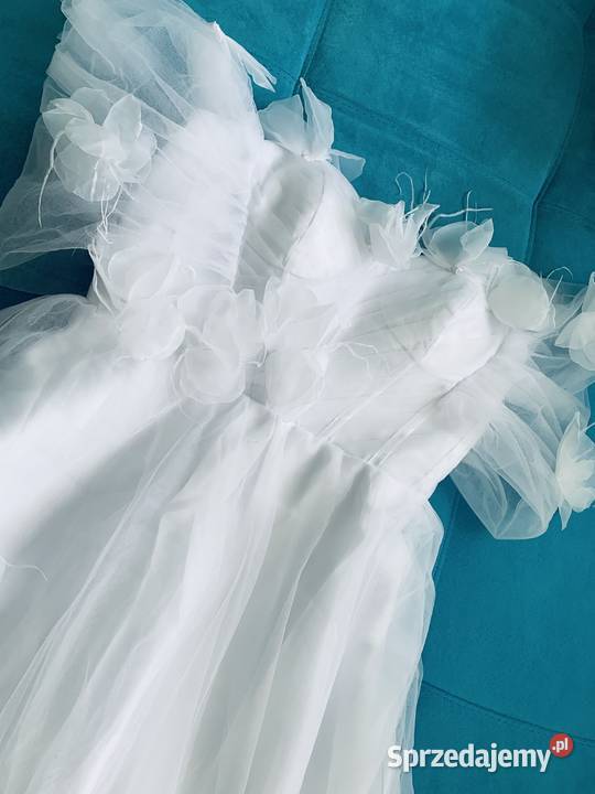 Suknia ślubna boho wiązana opadające rękawki Jelenia Góra