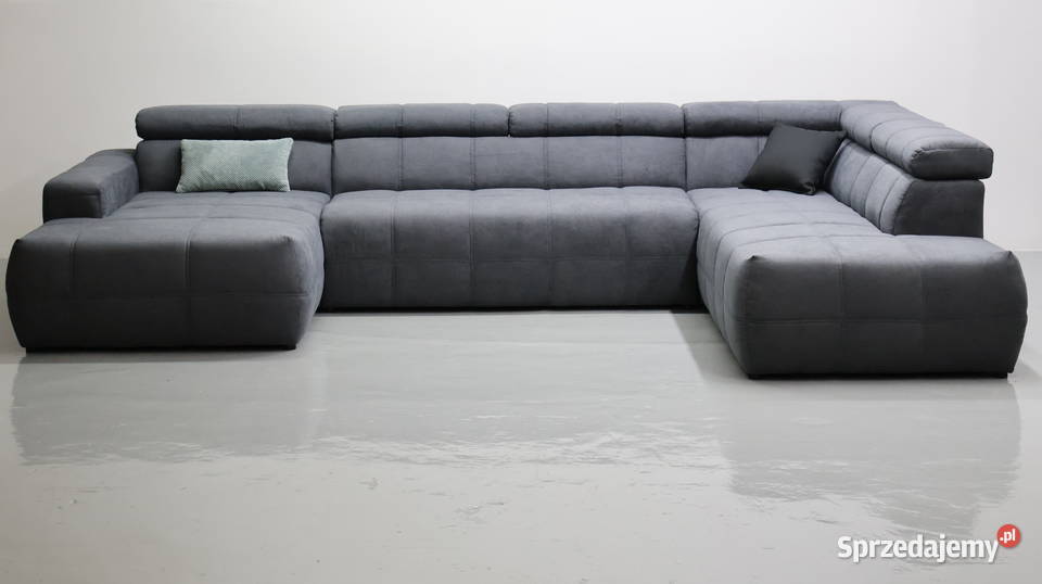 TNH WIelkie U regulowane zagłówki popielaty