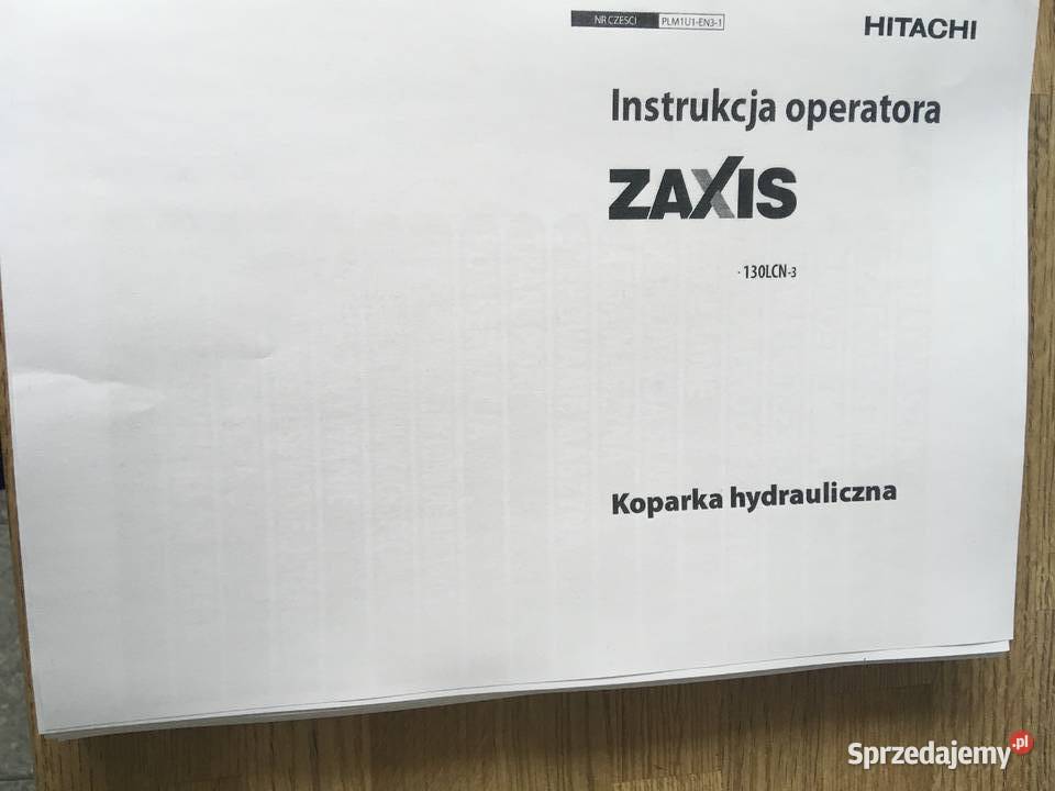 dtr instrukcja obsługi koparka hitachi zaxis zachodniopomorskie Szczecin