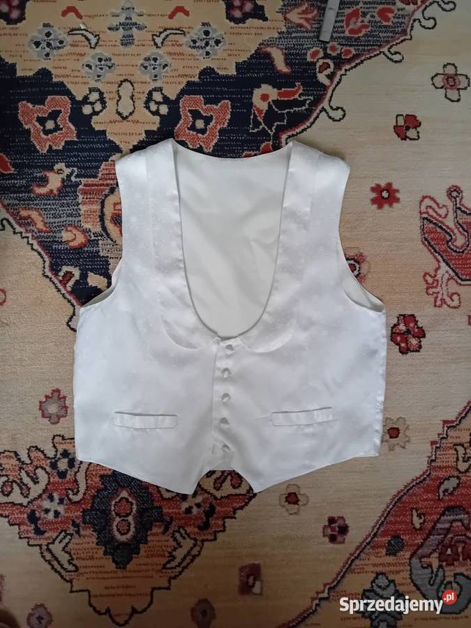 kamizelka biała z kołnierzykiem męska Warszawa