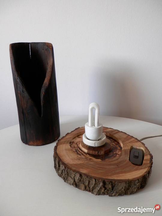 Lampa drewniana ręcznie wykonana jedyna taka Szczecinek sprzedam