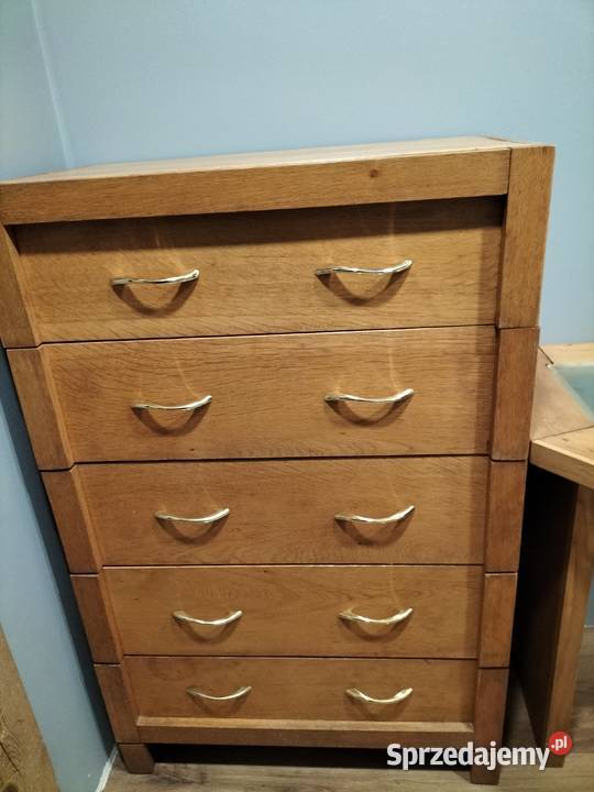 Meble dębowe biurko i komoda Mściszewice