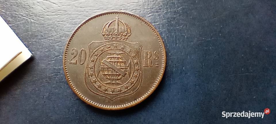 Stare monety 20 realów 1870 Brazylia Numizmatyka Lesko sprzedam