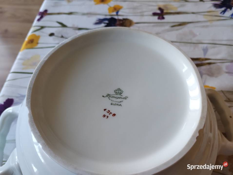 Waza porcelana art deco Konigsaltz biały Łódź