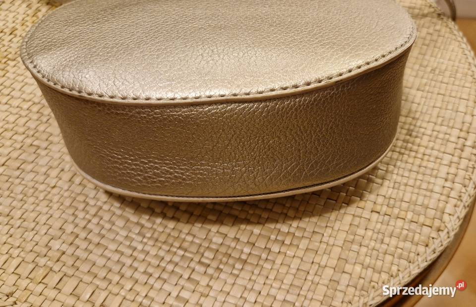 Wizytowa TOREBKA mała złota okrągła ecoskóra Lublin