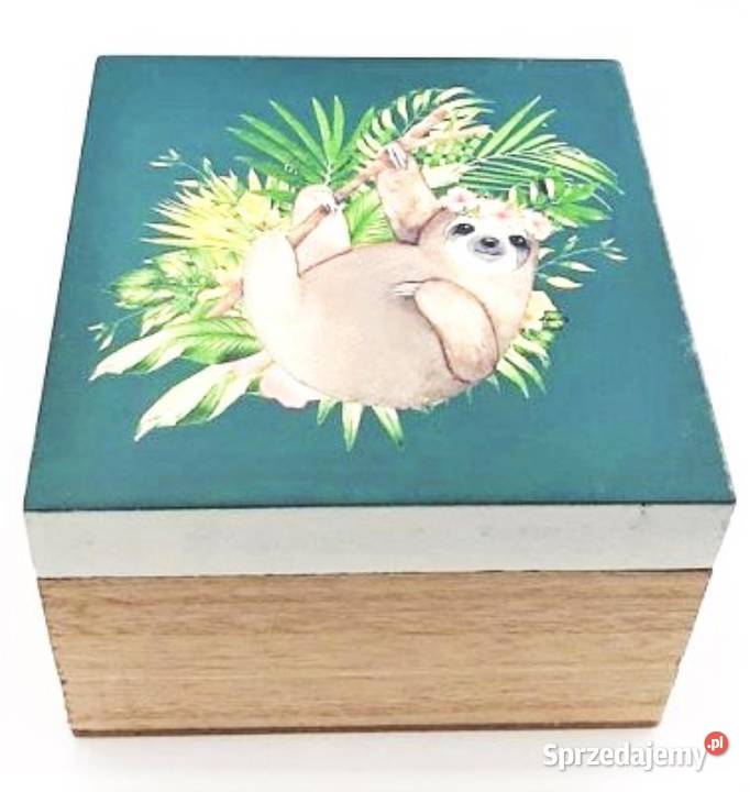 Kasetka skrzyneczka drewniana jungle UH191 wielokolorowy Poznań sprzedam
